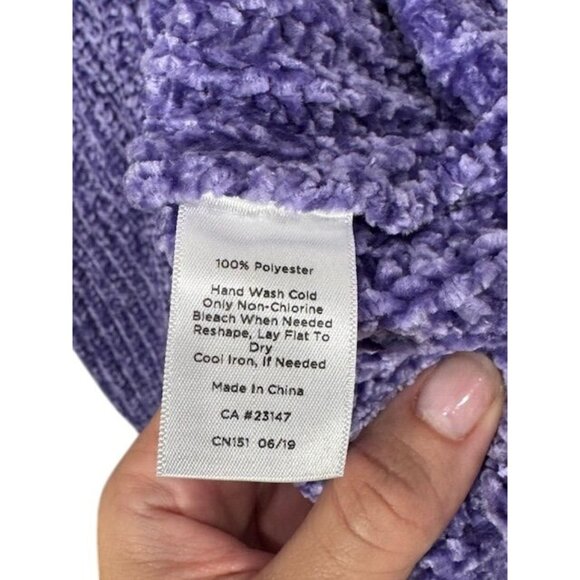 EUC Talbots Womens XL Purple Chenille Sweater XL - Picture 5 of 7